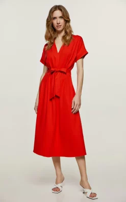 Cheapest ✔️ Conquista Fashion Red Jersey Belted Midi ???? Dress ????