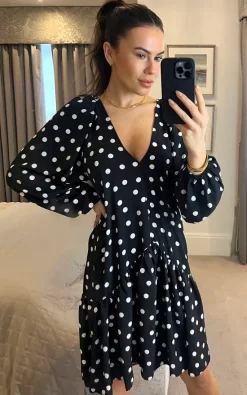 Buy ???? Edie B. Black Polka Dot Smock ???? Dress ???? -Zack Sales Store EdiB megan 02.03.223
