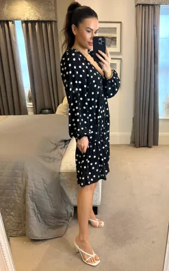 Buy ???? Edie B. Black Polka Dot Smock ???? Dress ???? -Zack Sales Store EdiB megan 02.03.224