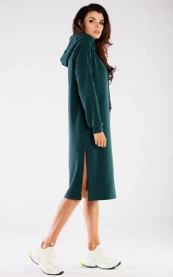 Flash Sale ???? AWAMA Green Oversize ???? Dress In Streetwear Style With Long Sleeves ????