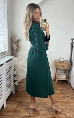 Buy ???? Miss Floral Green Long Sleeve Midi ???? Shirt ???? Dress ????