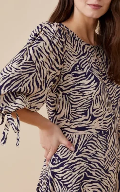 Cheapest ⌛ Finery Midi ???? Dress In Navy Animal ????