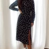 Brand new ❤️ Girl In Mind Cass Long Sleeves Split Leg Midi ???? Dress Polka ????