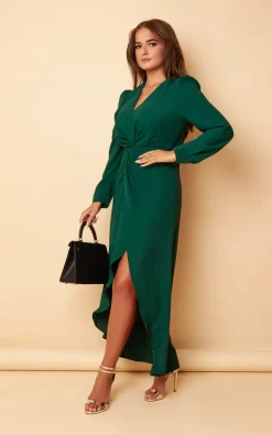Outlet ❤️ Girl In Mind Alexia Emerald Twist Detail Maxi ???? Dress ????