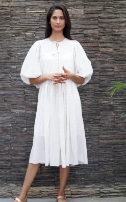 Cheapest ???? La Mandarine ???? Summer Midi ???? Dress White Cotton ???? Summer ???? Dress, Gaelle ⌛