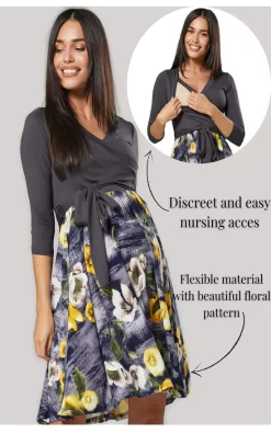 Budget ???? Happy Mama Maternity & Nursing Printed Wrap ???? Dress ⭐