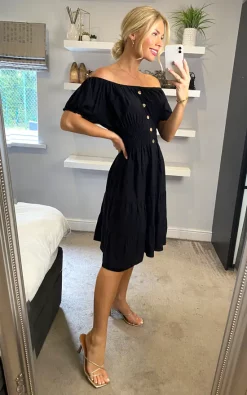 Budget ???? KURT MULLER Black Bardot Midi ???? Dress ????