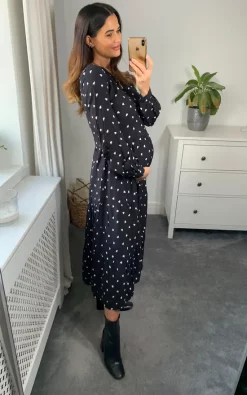 New ???? Bella And Blue Black And White Heart Print Long Sleeve Smock ???? Dress ???? -Zack Sales Store naomi bellaandblue 13.10.2220