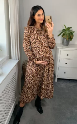 Best Sale ???? Bella And Blue Leopard Print Long Sleeve Smock ???? Dress ???? -Zack Sales Store naomi bellaandblue 13.10.2223