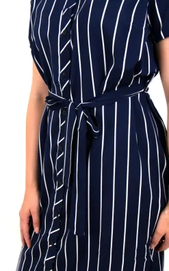 Flash Sale ???? MISSTRUTH Collared Midaxi ???? Dress In Navy Stripe ????